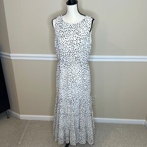 Polka Dot Sleeveless Maxi Dress